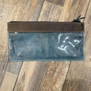 Holy Cow Couture Steer Clear Pouch Western Makeup Bag Gray Black Zipper